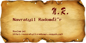 Navratyil Radomér névjegykártya